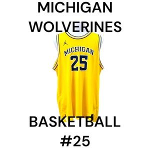 NWT!!! JORDAN SWINGMAN MICHIGAN WOLVERINES GOLD BASKETBALL JERSEY #25 Men’s XXL